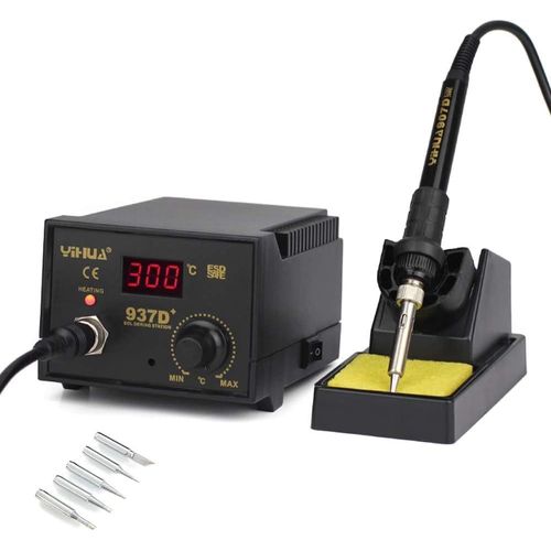 LETNERNY-Fer A Souder Yihua 937D - Station De Soudage 40W - Soldering Tip Iron - Kit De Souder Et Dessouder - Rework Station