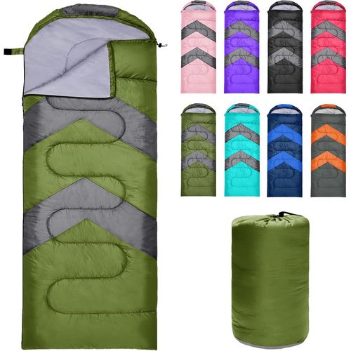 Sacs De Couchage Pour Adultes Enfant 3-4 Saisons, Imperméable Enveloppants Sacs De Couchage De Damping Pour Camping Léger, Randonnée, Compact Sleeping Bag,Orange