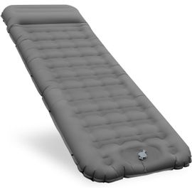 WQD-Matelas Gonflable Camping Épissable Matelas autogonflant, Matelas Camping 12 cm d¿épaisseur Confort ultraléger avec Oreiller intégré et Pompe à Pied, Portable pour l¿extérieur