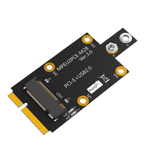Adaptateur Mini M.2 Key B vers PCI-E avec double emplacement pour carte SIM NANO