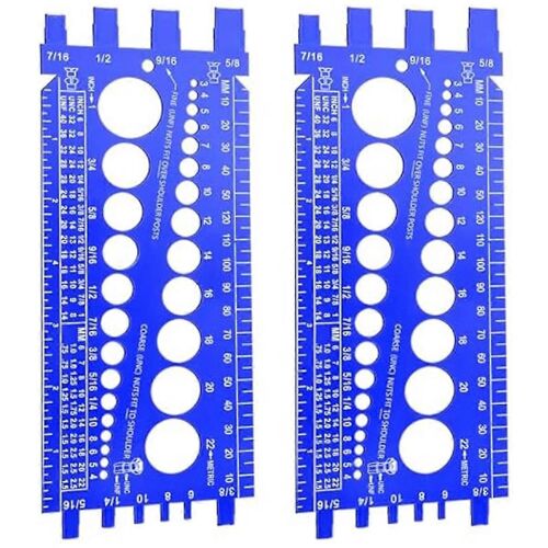 2Pc écrou boulon jauge de filetage vérificateur taille du boulon et écrou de boulon de jauge de filetage