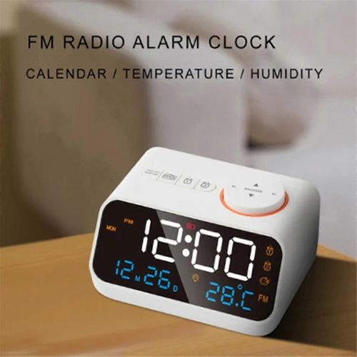 Radio FM Réveil LED avec thermomètre de température (B)