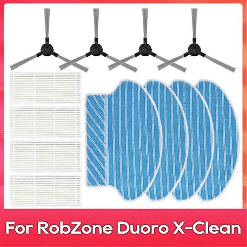 Pour les aspirateurs RobZone Duoro X, pièces détachées, accessoires, brosse latérale, filtre HEPA, chiffon de nettoyage
