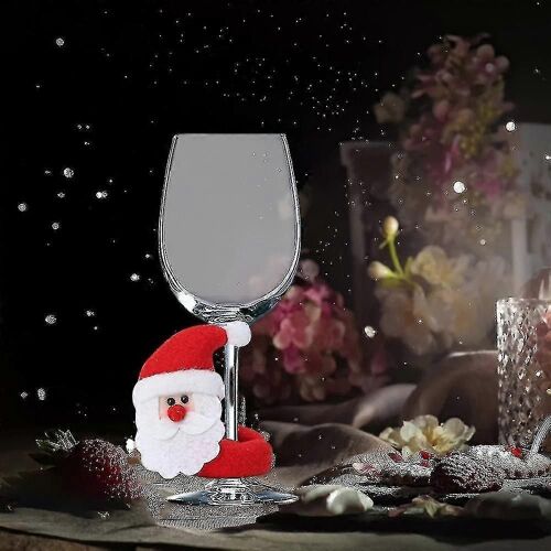 Décoration De Tasse De Noël Ornements De Noël Mignon Dessin Animé Tissu Verre À Vin