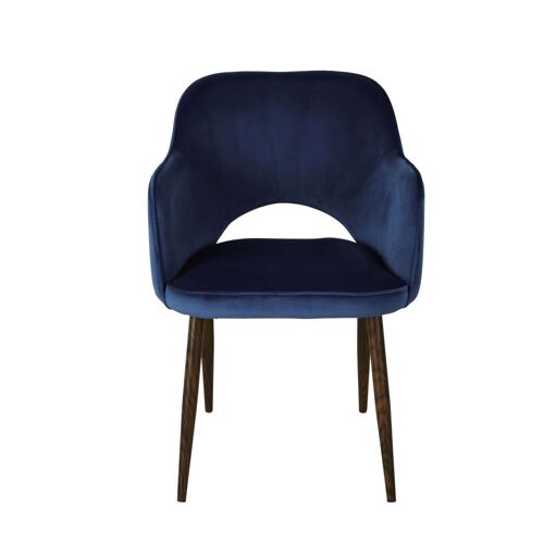 Fauteuil À Diner Professionnel En Velours Bleu Nuit
