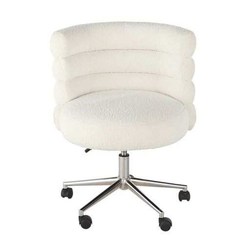 Chaise De Bureau Professionnelle En Polyester Recyclé À Bouclettes Écrues