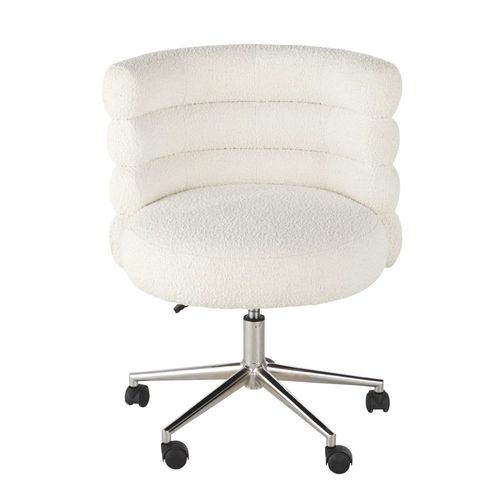 Chaise De Bureau Professionnelle En Polyester Recyclé À Bouclettes Écrues