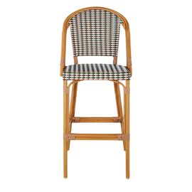 Chaise De Bar De Jardin Professionnelle En Aluminium Imitation Bambou Et Résine Tressée Recyclée Multicolore