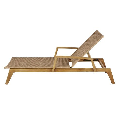 Bain De Soleil Professionnel En Bois D'acacia Et Résine Tressée