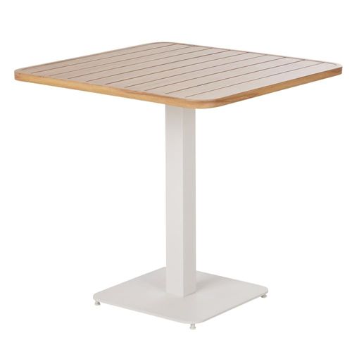 Table Professionnelle En Aluminium Effet Bois Et Acier Blanc 2 Personnes L80