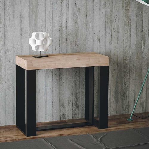Console Extensible Effet Bois Chêne Nature 90x40/300 Cm