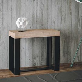 Console Extensible Effet Bois Chêne Nature 90x40/300 Cm