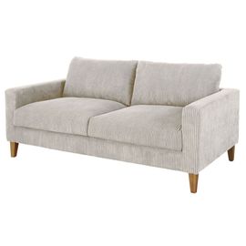 Canapé 3 Places En Velours Côtelé Gris Clair