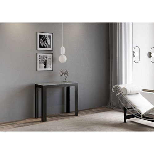 Console Extensible Effet Béton Gris 90x40/196 Cm