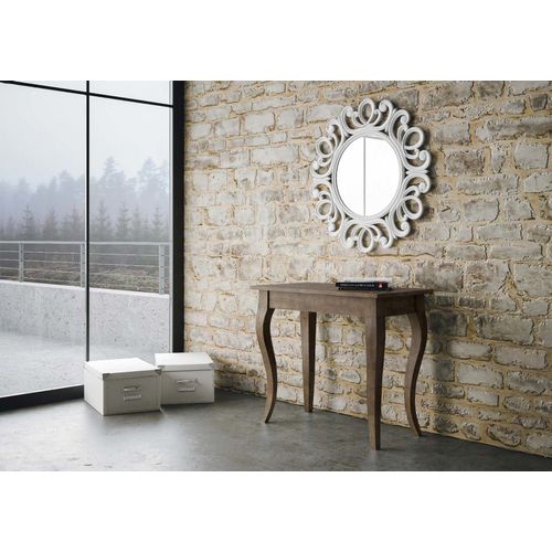 Console Extensible Effet Bois Noyer 90x48/204 Cm