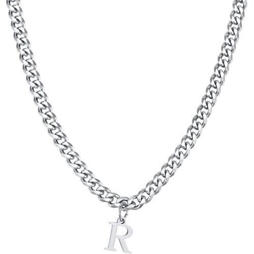 Kal-Chaîne Inoxydable, Argent Collier Pendentif Alphabet Pendentif Collier