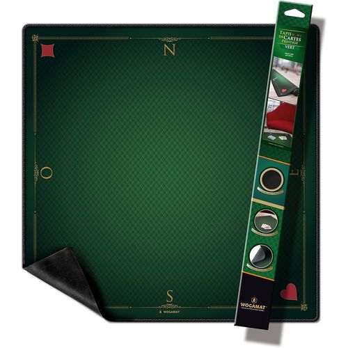 Kalanka-Officiel - Tapis De Carte À Jouer Luxe Vert Pour Tarot, Poker, Contrée, Coinche 60x60cm¿ Neoprene Epais Et Antiderapant Sur Tout Type De Surface ¿Glisse Des Cartes Parfaite Tout Type De Jeu