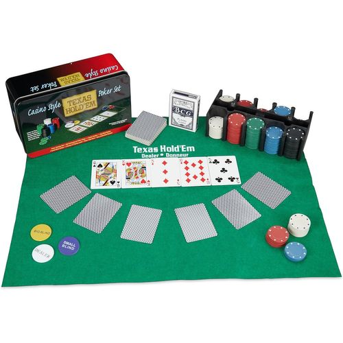 Jeu De Poker Pro Avec 200 Jetons De Poker, 2 Jeux De Cartes, Jeton De Donneur, Jetons Blinds, Ambiance Casino, Instructions De Jeu (Langue Française Non Garantie)