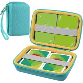 Eryi-Étui Rigide Compatible Avec Jeux De Uno - Capacité Maximale De 300 Cartes (Vert Clair, Sans Cartes)