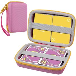 Étui Rigide Compatible Avec Jeux De Uno Cartes,Étui Rigide D'une Capacité Maximale De 300 Cartes-Sans Les Cartes(Rose,Étui Uniquement)