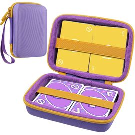 Eryi-Étui Rigide Compatible Avec Jeux De Uno Cartes,Étui Rigide D'une Capacité Maximale De 300 Cartes - Sans Les Cartes(Violet,Étui Uniquement)