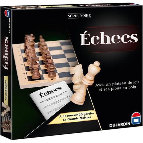 Eryi-- Echecs - Plateau Et Pions En Bois - Jeu De Société - 20 Parties De Grands Maîtres À Découvrir - Se Joue À 2 - A Partir De 7 Ans, Noir