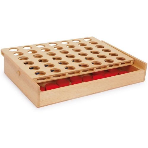 Eryi-3460 Jeu De Société ""Puissance 4, Format Voyage "", ""Puissance "" Version De Voyage Dans Une Boîte En Bois