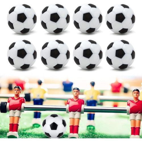 8 Ballons de Table Baby-Foot, 23mm Balles de Table Baby Foot,Mini Ballons de Baby-Foot, Jeu de Société de Football pour Adultes Enfants,noir et blanc