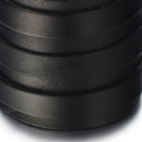 Extra-Large - Bracelet En Cuir Hommes - Cuir Noir Véritable Envelopper Bracelet - Avec Trois Boucle Ardillon