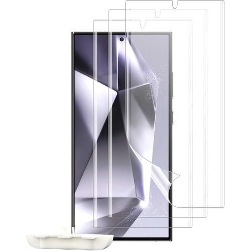 Protection Écran Pour Samsung Galaxy S24 Ultra, [3 Pièces] Hd Tpu Flexible Film, [Sans Bulles] [Outils D'Installation] Haute Transparence Protecteur Pour Samsung Galaxy S24 Ultra