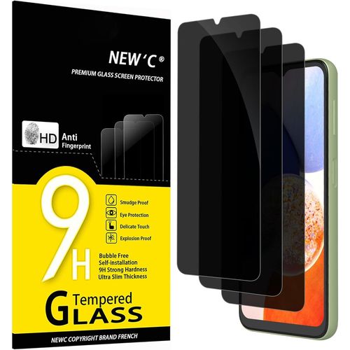 3 Pack Anti-Spy Tempered Glass For Samsung Galaxy A14 5g, A14 4g, M14 5g, 35 Degree Privacy Angle Balanced With Eye Protection, Heavy Duty 9h Hardness, Bubble Free