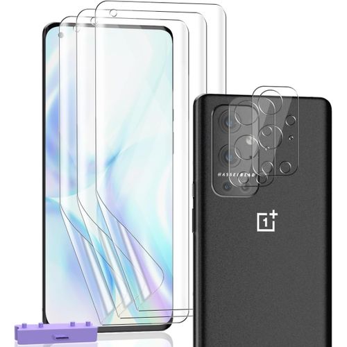 Protection Écran Pour Oneplus 9 Pro, Film Tpu Flexible Non-Verre 3 Pièces Et Verre Trempé D'objectif 2 Pièces. Anti-Rayures Hd Clair Protecteurs D'écran