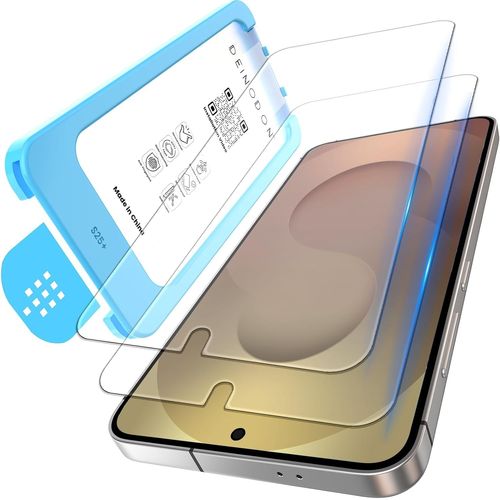 CAUC-Verre Trempé pour Samsung Galaxy S25 Plus/S25+ Compatible Empreinte Digitale, Installation Automatique Sans Bulles, Dureté 9H+ Vitre Ecran de Protection Anti-Rayures Anti Casse, 2 Pièces