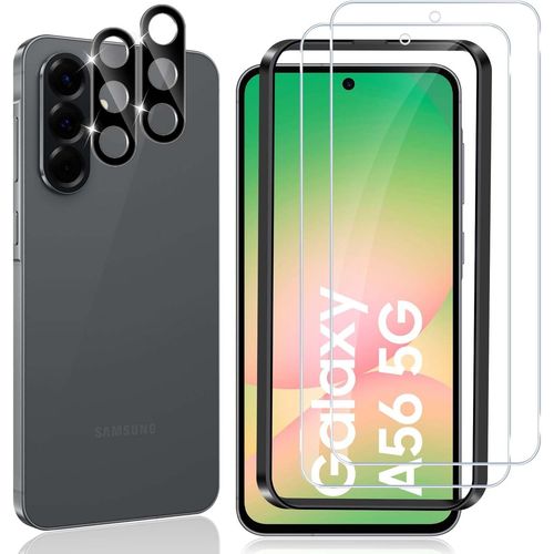 Tempered Glass For Samsung Galaxy A56 5g, 2 Pieces Screen Protector Film With 2 Pieces Rear Camera Protector, 9h Hardness Film Lens Ultra Hd Tempered Glass