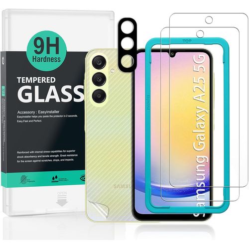 2 Pièces Verre Trempé Pour Samsung Galaxy A25 5g 6,5"".9h Dureté Protection Écran,Avec 1 Pièce Protection Caméra,1 Pièce Film Arrière