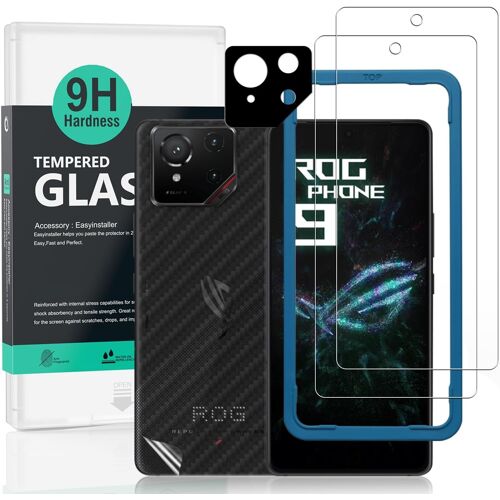 JGD-2 Pièces Verre Trempé pour Asus ROG Phone 9 5G 6,78"",9H Dureté Protection écran,avec 1 Pièce Protection Caméra,1 Pièce Film Arrière,Facile à installer