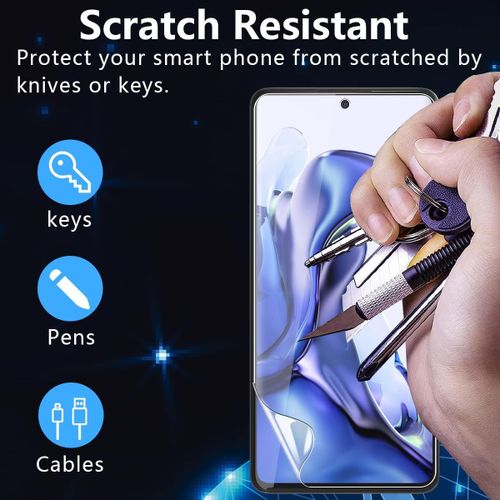 CAUC-Protection D'écran Compatible avec Xiaomi 11T 5G / Xiaomi 11T Pro 5G (Pas Verre Trempé) Film TPU Flexible 3 Pièces, HD/Anti-Rayures 3D Full Coverage Protection écran