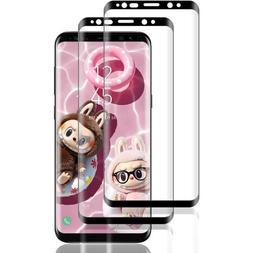 Verre Trempé Pour Samsung Galaxy S9 Plus,2 Pièces Vitre Verre [3D Incurvé Couverture Complète][Haute Sensibilité] [Sans Bulless] Ecran Film Trempé