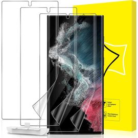 Ckl-Lot De 3,Protection Ecran Pour Samsung Galaxy S22 Ultra 5g[Vitre Protecteur 9h Dureté] [Sans Bulles] [Anti-Rayures] Films De Protection En Tpu Flexible