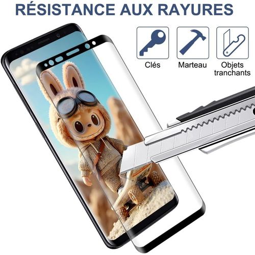 AEFJ-Verre Trempé pour Samsung Galaxy S8,2 Pièces vitre verre [3D Incurvé Couverture Complète][Haute Sensibilité] [Sans Bulless] ecran film trempé
