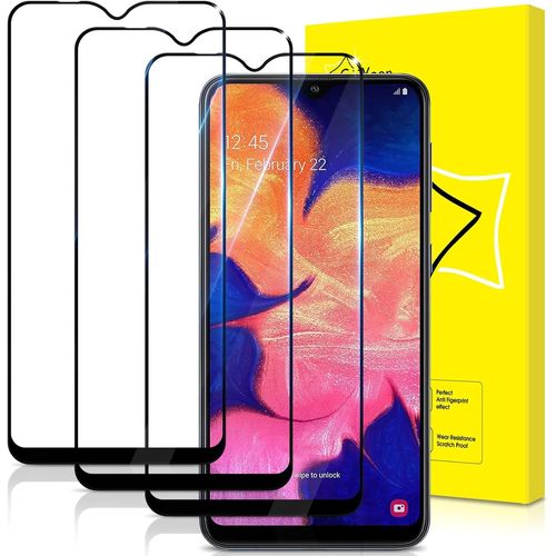 Cauc-Lot De 3, Verre Trempé Pour Samsung Galaxy A10 [Couverture Complète] [Vitre Protecteur 9h Dureté] [Sans Bulles] [Anti-Rayures] Film Protection Écran Compatible Avec Samsung Galaxy A10