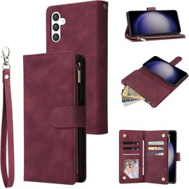 acdsgd-Coque pour Samsung Galaxy A56, Etui en Cuir PU Portefeuille Rétro Flip Case Antichoc Housse avec Fentes de Cartes Fonction Support pour Samsung Galaxy A56 - Vin Rouge