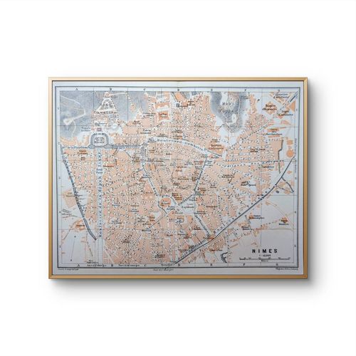 Imprimée En 1906, Plan De Nîmes. Original Vintage Authentique.