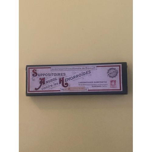 Petite Boîte Ancienne Suppositoires Anusol Contre Les Hemoroides