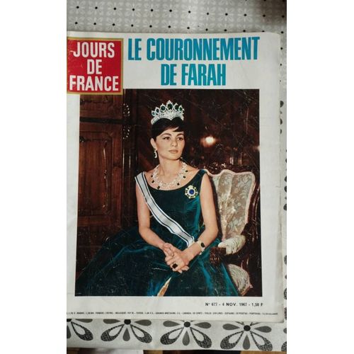 Jours De France N 677  Du 4 Novembre 1967 - Couronnement De Farah - Brigitte Bardot Et Son Guépard - Anne , Gilbert Bécaud -Mireille ,Jacques Chazot -E Wienner, L Terzieff - Marie Dubois, Y Lefebvre