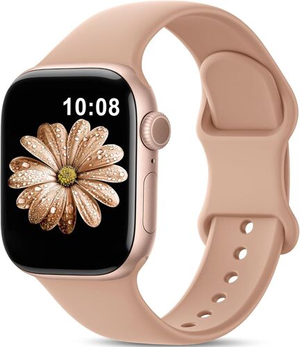 Bracelet Sport En Silicone Compatible Avec Bracelet Apple Watch Se 40mm 42mm 46mm 44mm 45mm 41mm 38mm,Doux Imperméable Femme Homme Pour Iwatch Serie 10 9 Se 8 7 6 5 4 3 2 1,Thé Au Lait.[U1593]