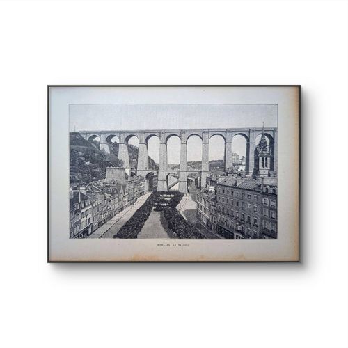 Imprimée En 1890, Le Viaduc De Morlaix, Finistère. Original Vintage Authentique