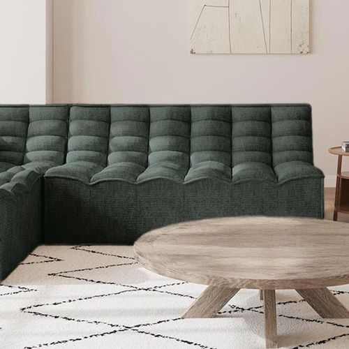 Canapé Droit Convertible 2 Places En Tissu Vert