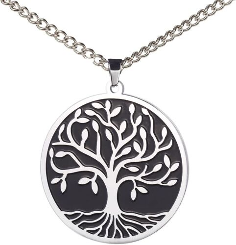 Kal-Collier Arbre De Vie Yggdrasil Pour Hommes Arbre De Vie Familial Collier À Pendentifs En Chaîne Avec Médaillon Robuste