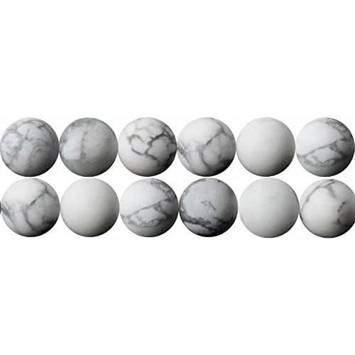 KALANKA-Naturelles Perles en Howlite Blanc 6mm Pierre Précieuse pour Bijoux Longueur 38cm environ 60 pcs